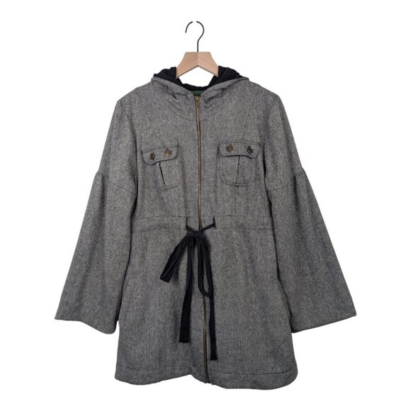 ivy jane Jackets & Blazers - Ivy Jane | Lightweight Hooded Jacket | Heather Grey/Herringbone | Size XL